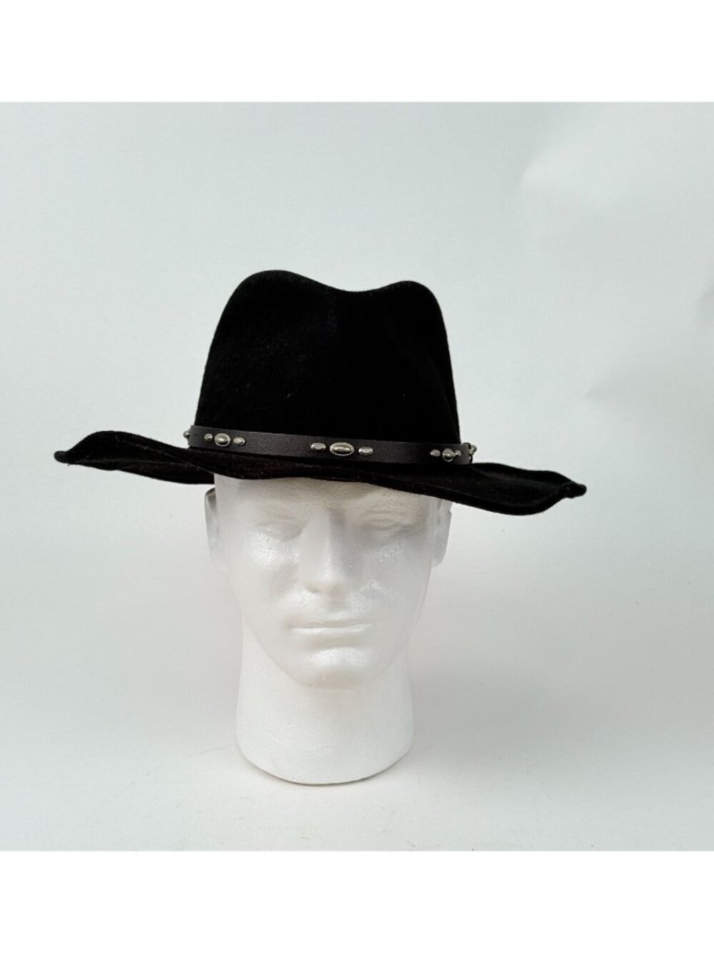 Outback Double S Wool Felt Hat Black Medium Cowboy Western Studded Hatband